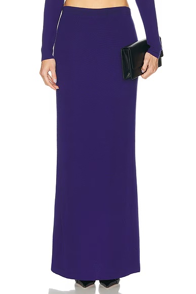 Cashmere Midi Skirt Quarz Blue