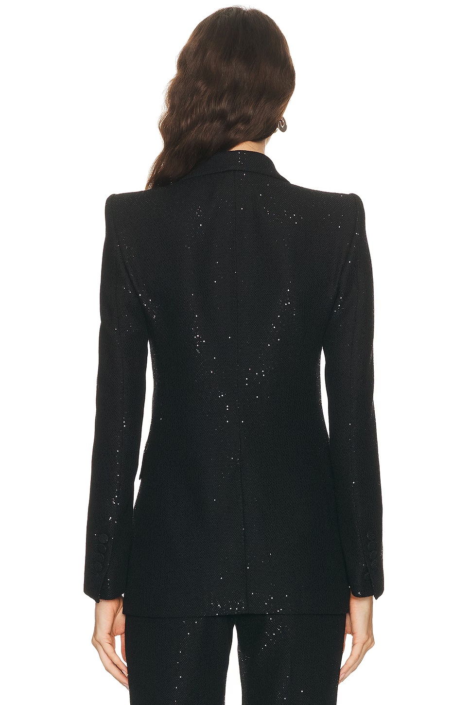 Sequined Single Breasted Jacket Black