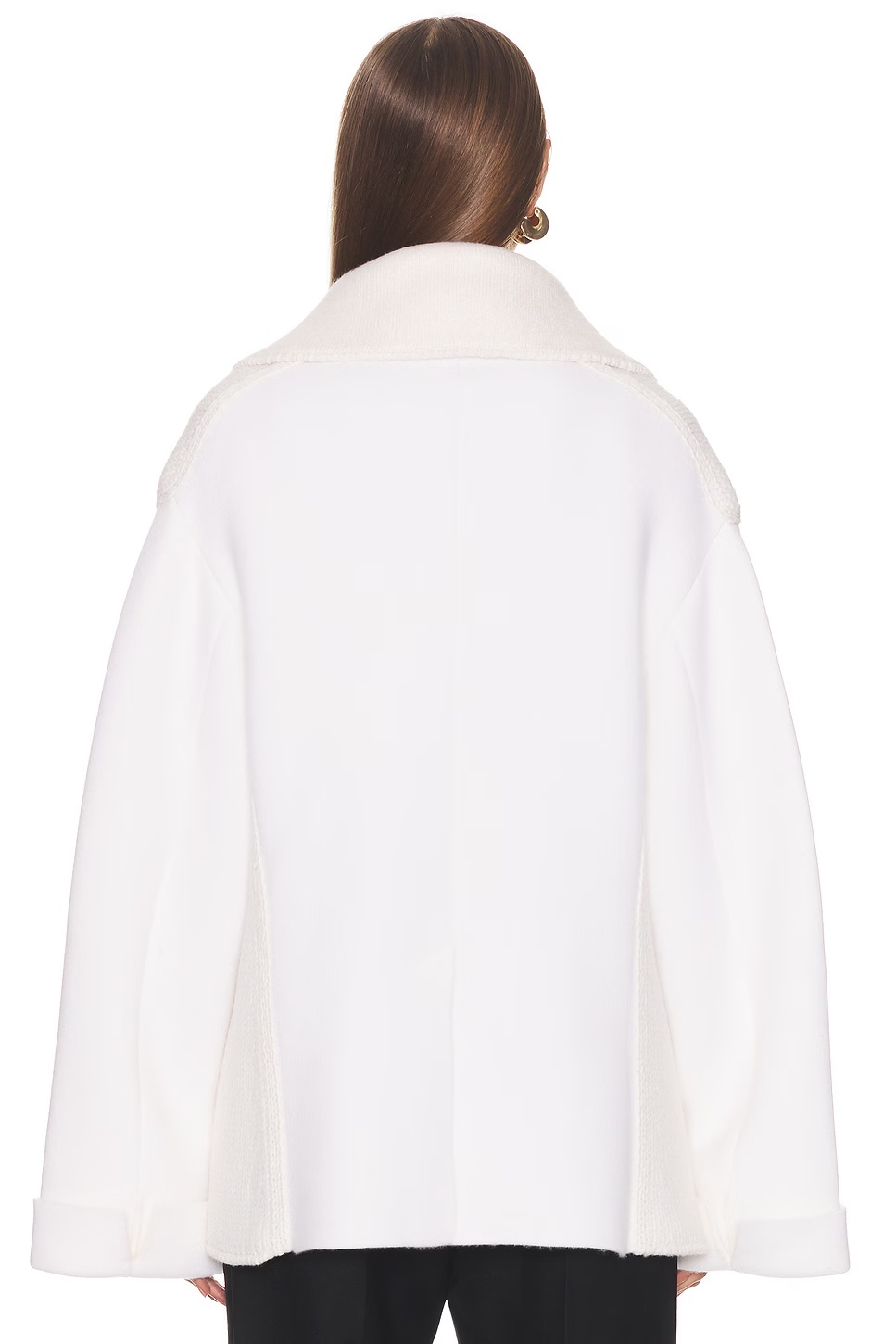 Bespoke Multi Gauge Double Breasted Blazer Off White