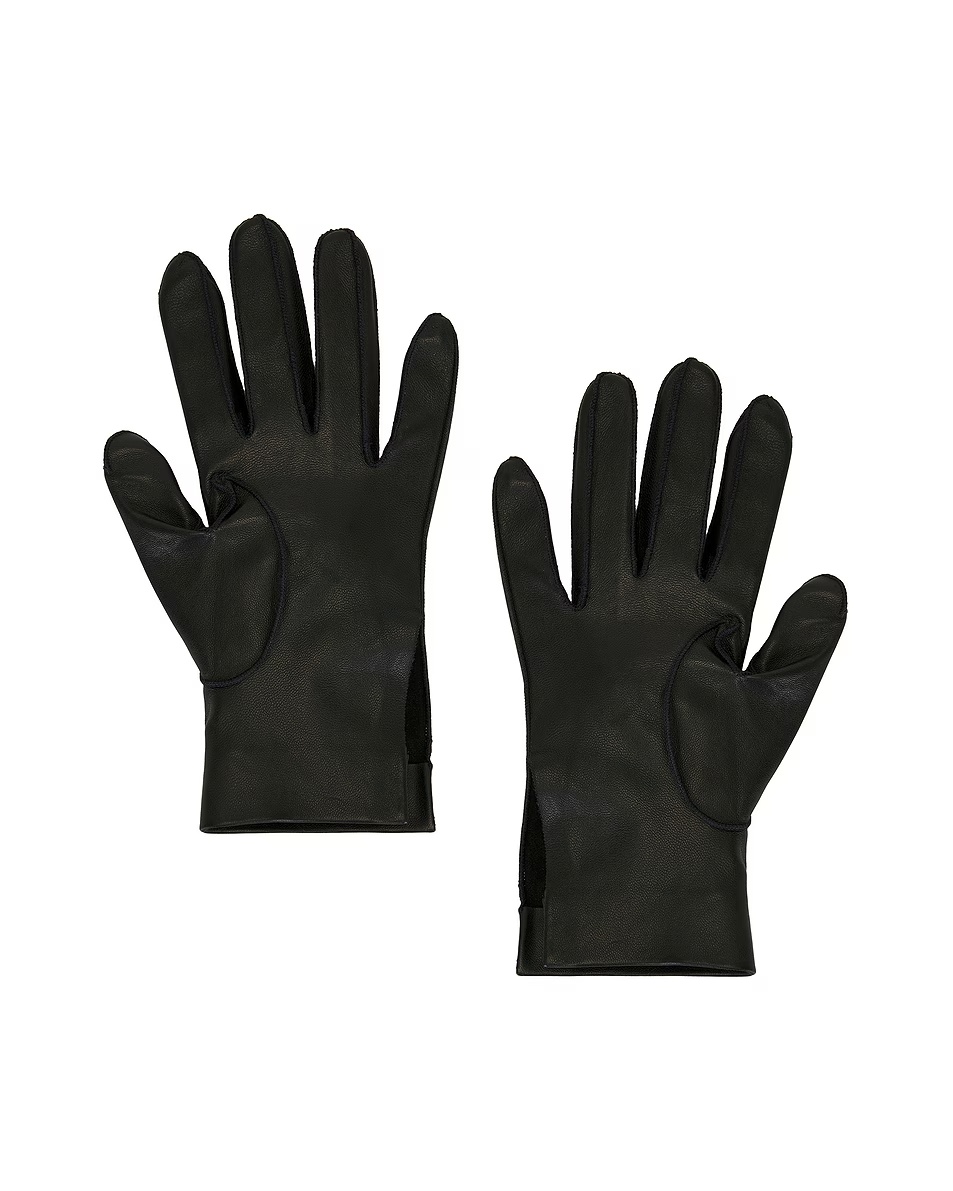 Leather Wrist Gloves Black