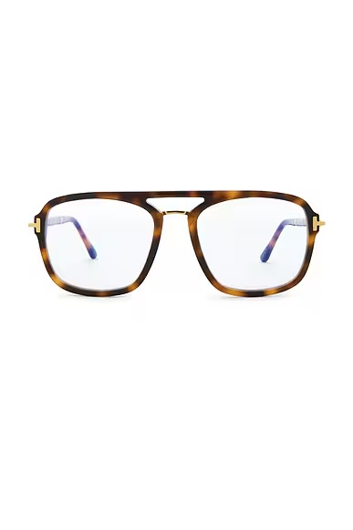Navigator Eyeglasses Havana & Yellow Gold