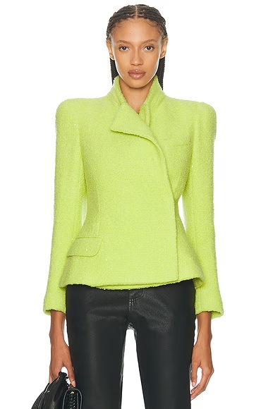 Sequined Wrap Jacket Wild Lime