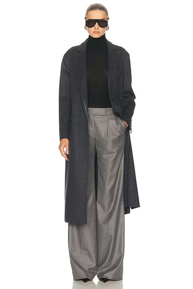 Single Breasted Coat Dark Grey Melange