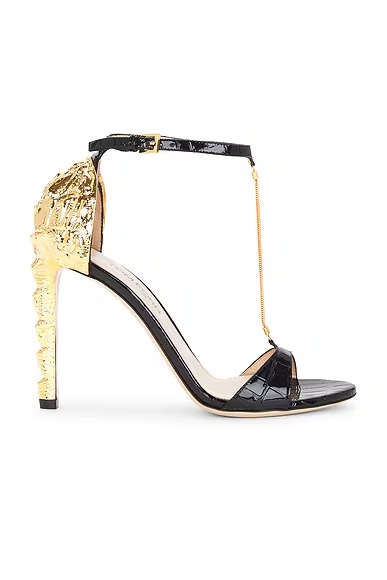 Stamped Croc 105 Sandal Black