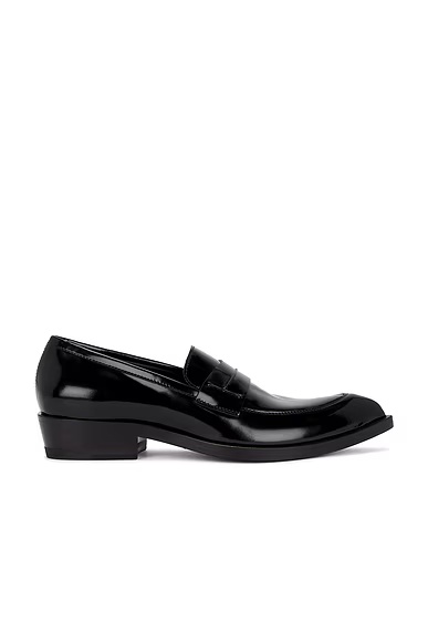 Eva Brushed Leather Loafer Black