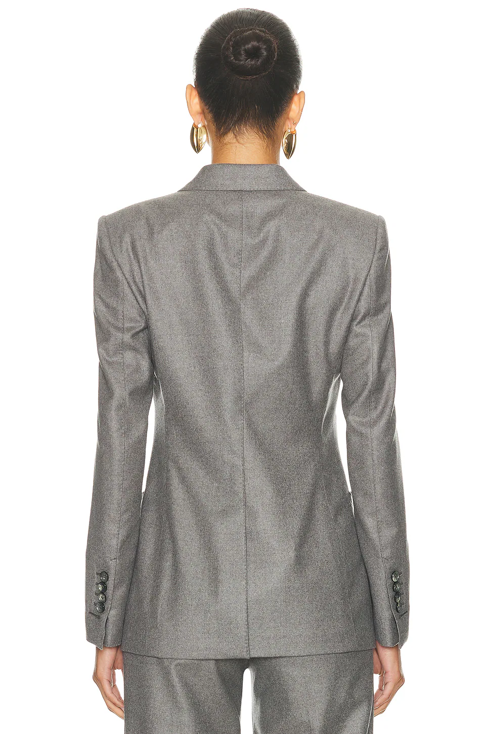 Single Breasted Cashmere Jacket Grey & White