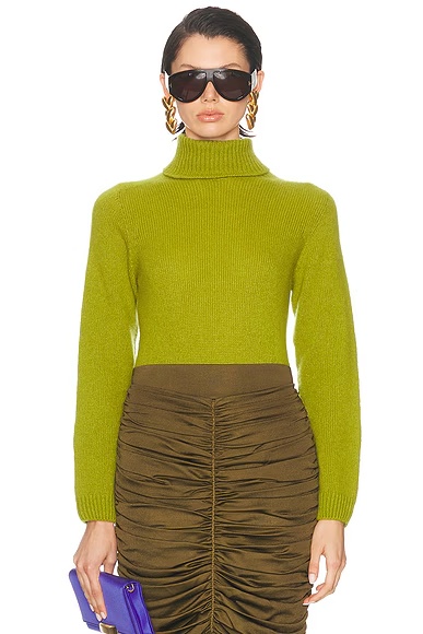 Cashmere Turtleneck Sweater Acid Green