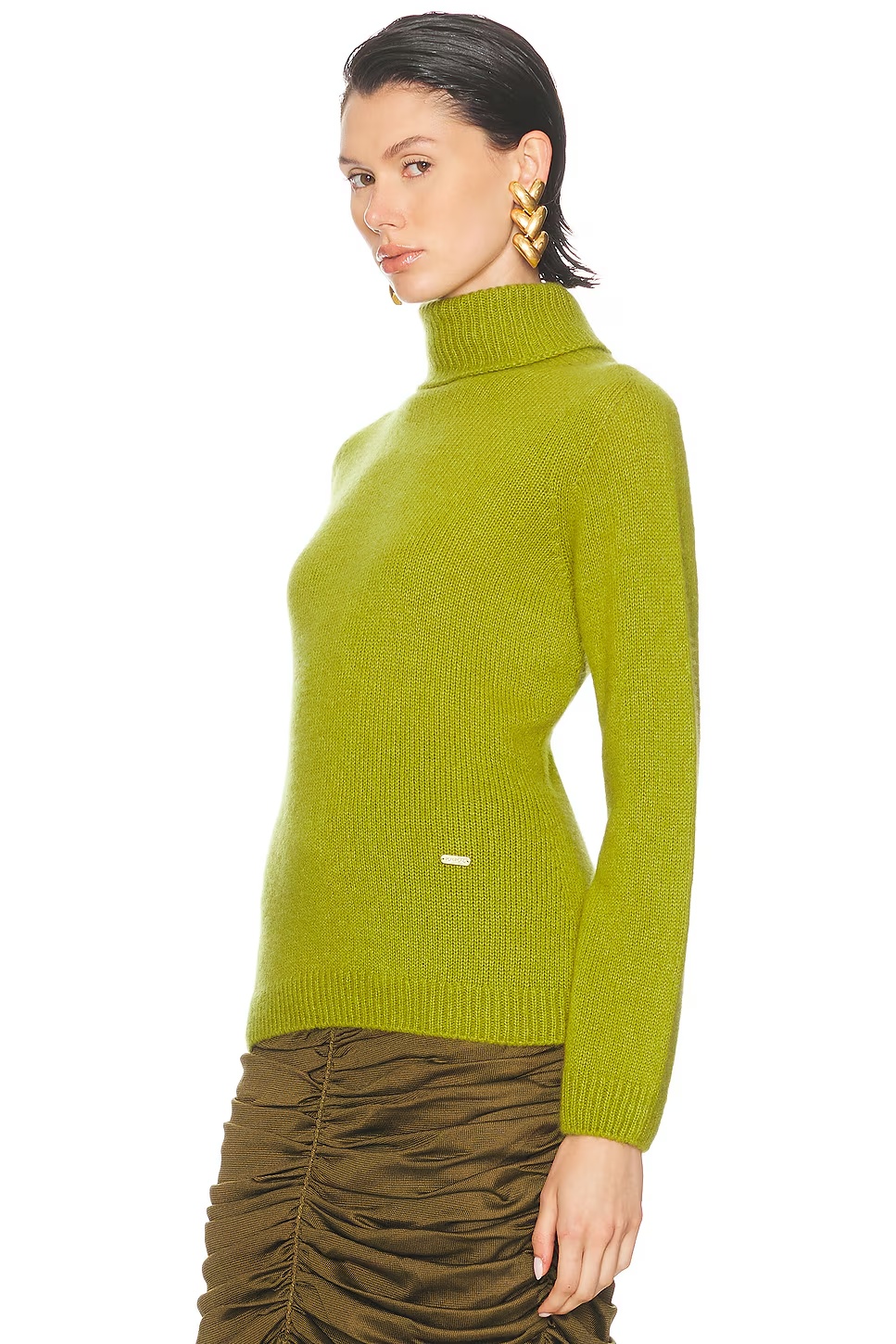 Cashmere Turtleneck Sweater Acid Green