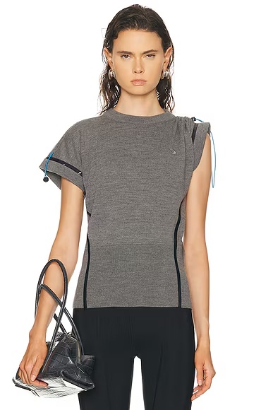 Tech Merino Knit Top Grey