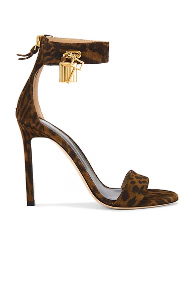 Padlock 105mm Suede Calf Sandal Brown & Whisky
