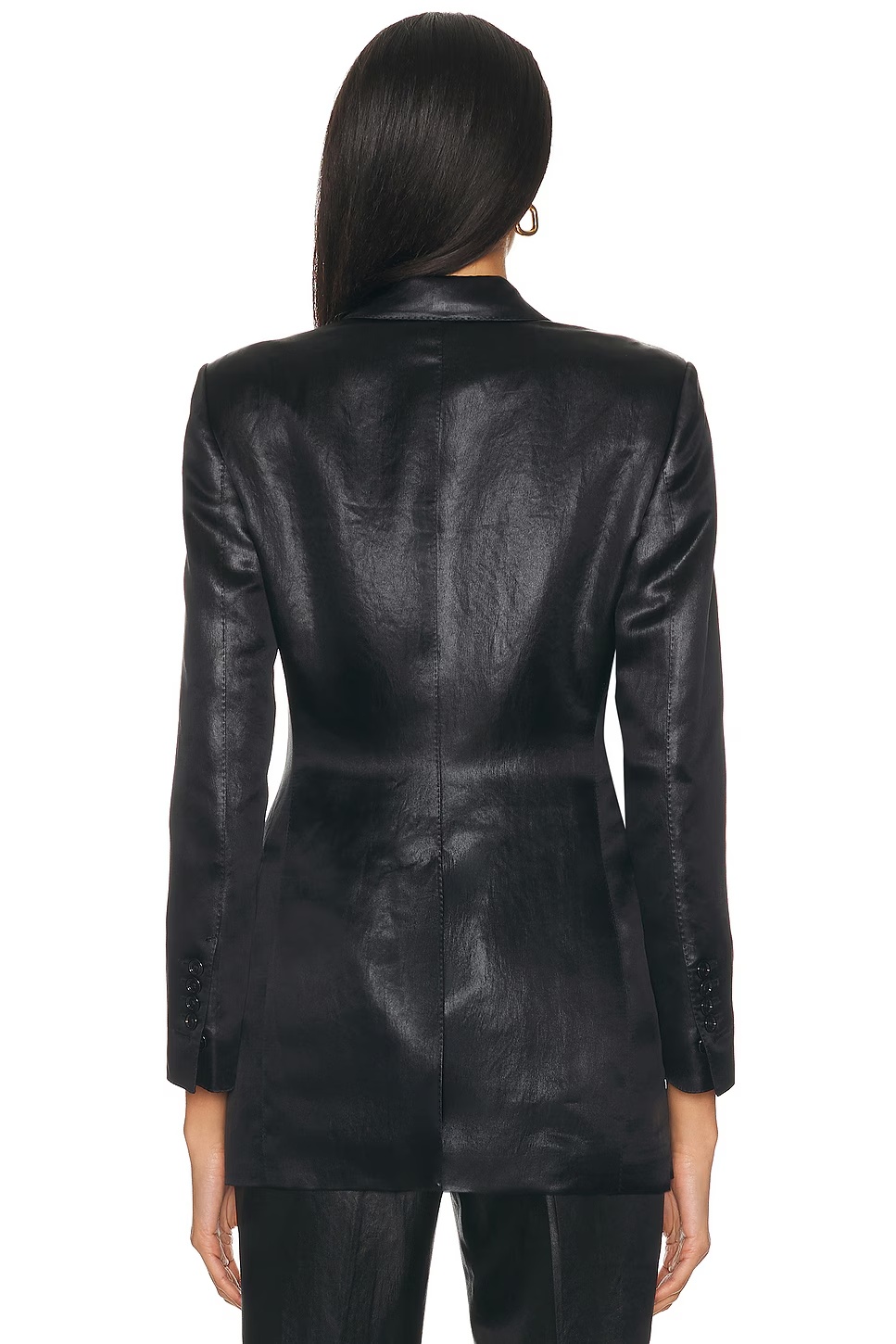 Single Breasted Peak Lapel Jacket Black
