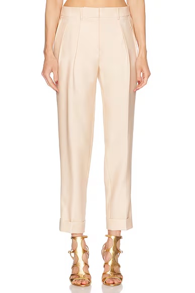 Tailored Double Pleat Pant Soft Blush