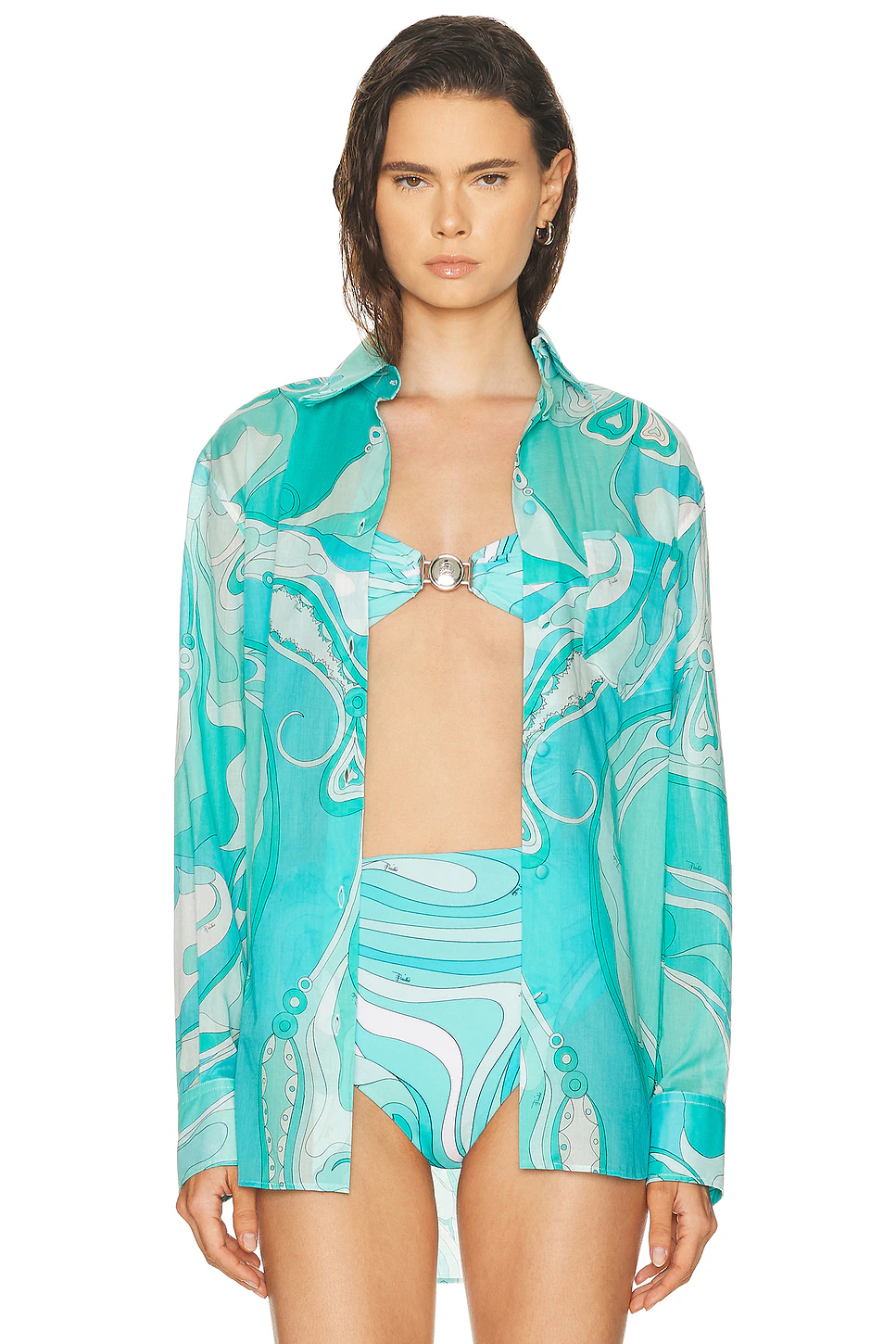 Button Up Top Turquoise