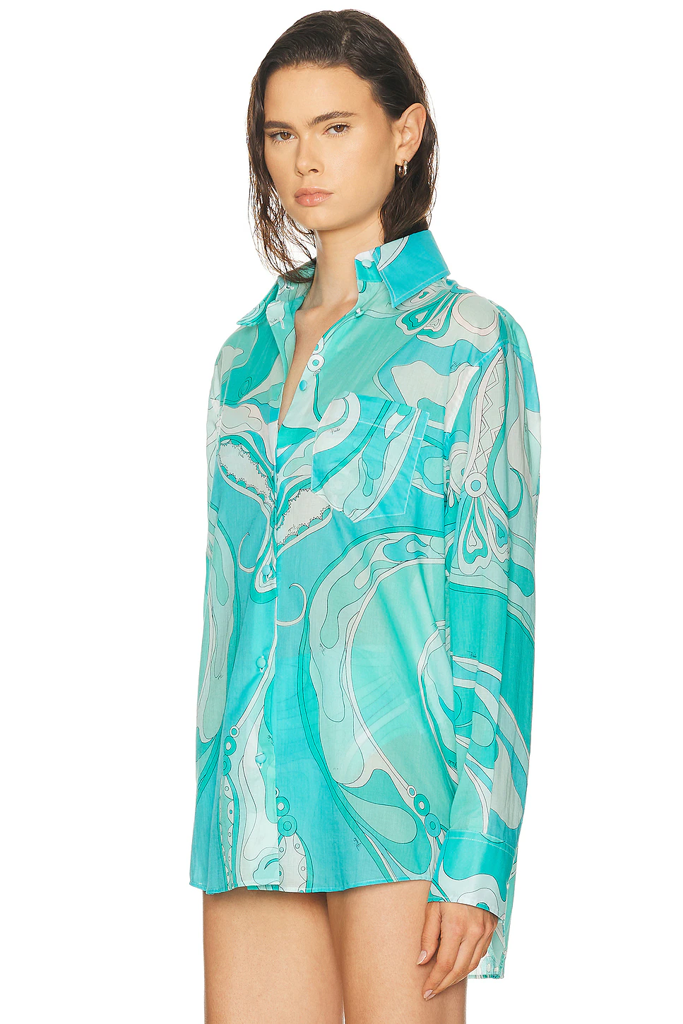 Button Up Top Turquoise