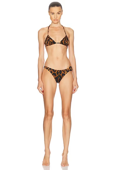 Wild Leopard Bikini Set Camel