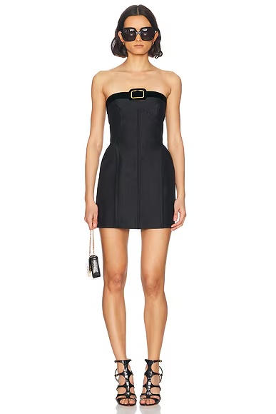 Couture Strapless Mini Dress Black