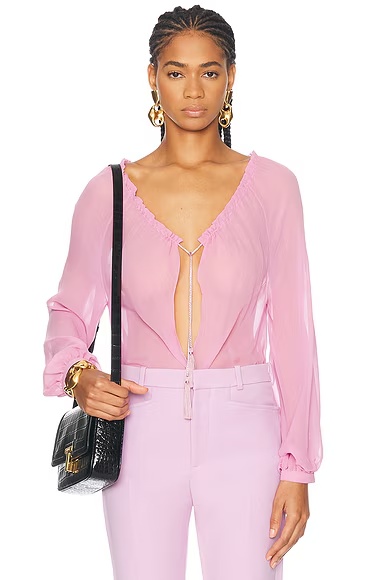 Long Sleeve Blouse Vivid Pink