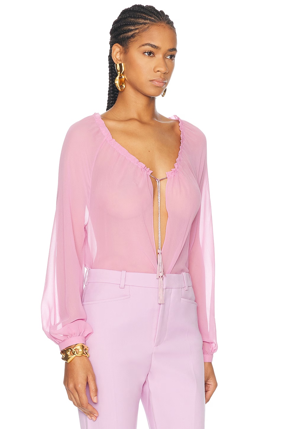 Long Sleeve Blouse Vivid Pink