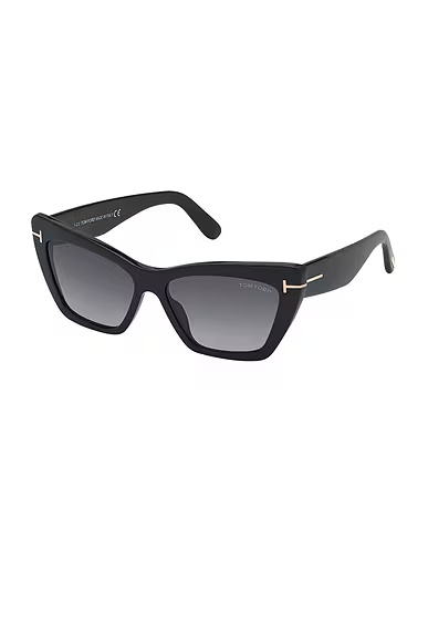 Wyatt Sunglasses Shiny Black & Gradient Smoke Lens