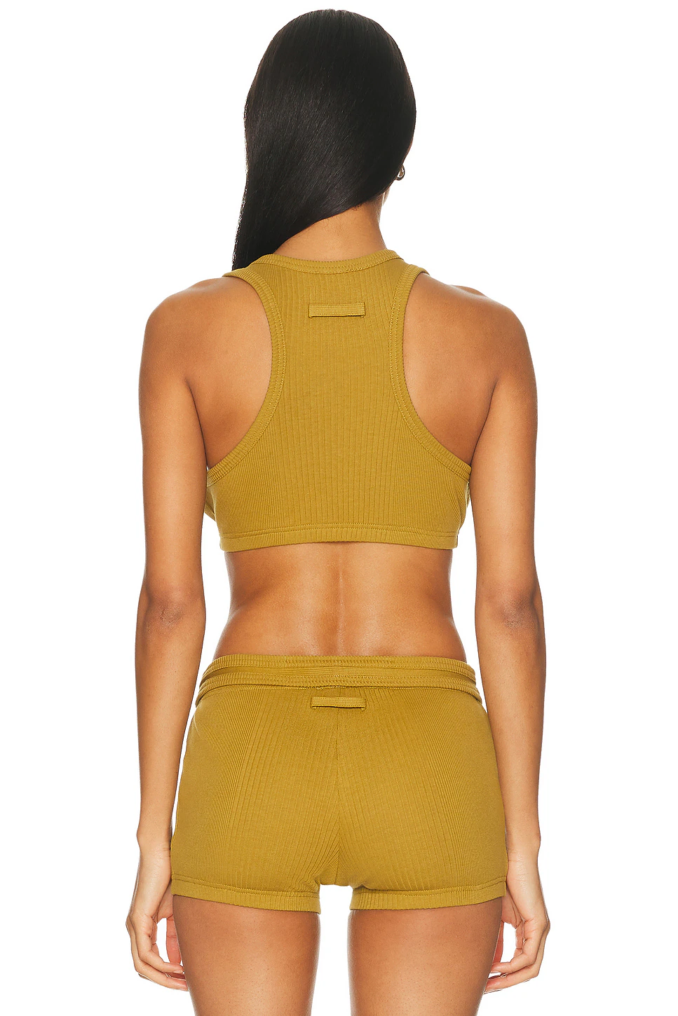 Cotton Ribbed Bra Top Green