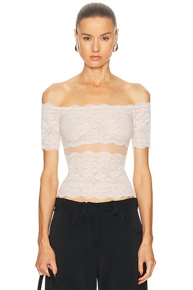 Off The Shoulder Top Amberlight & Natural White