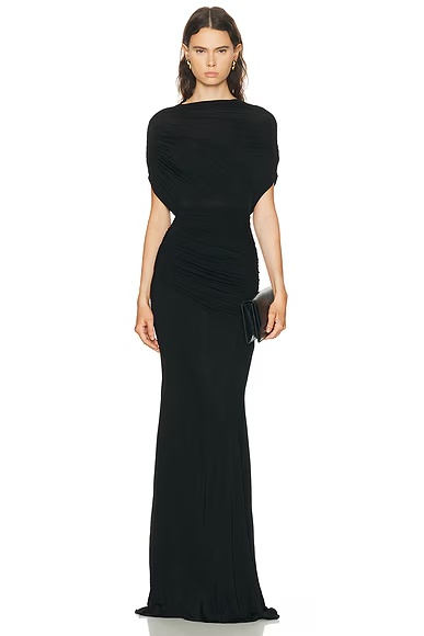 Cape Drape Gown Black