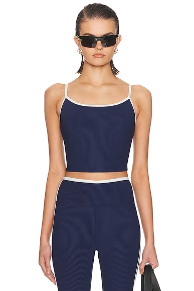 Ribbed Bralette Tank Top Navy