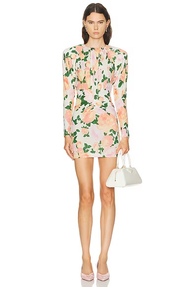 Crepe Jersey Mini Dress Multicolor Pink
