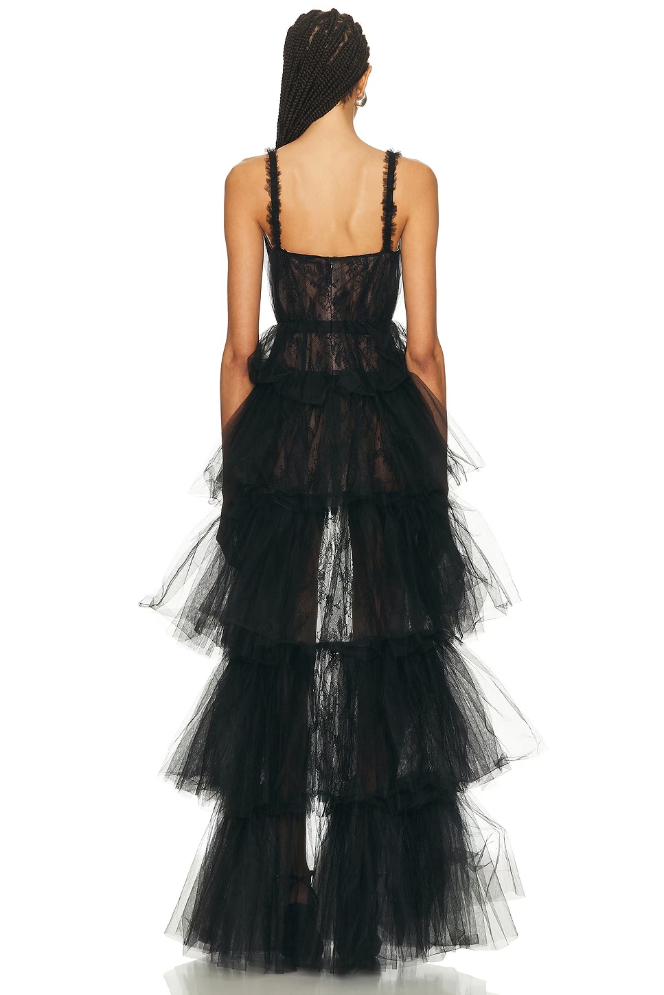 Alphild Bustier Tiered Gown Black