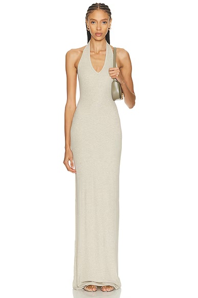 Halter Maxi Dress Heather Oatmeal