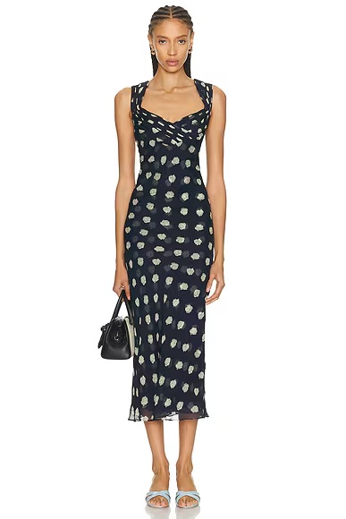 Eliseo Dress Small Dot Deep Lake