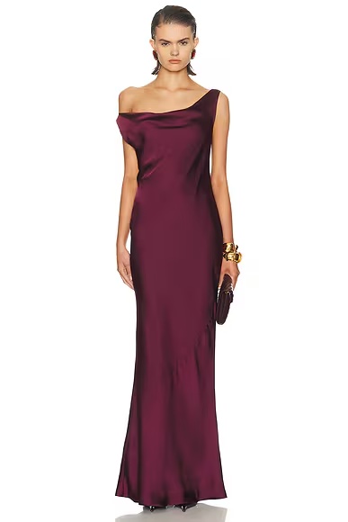 Drop Shoulder Maria Gown Plum