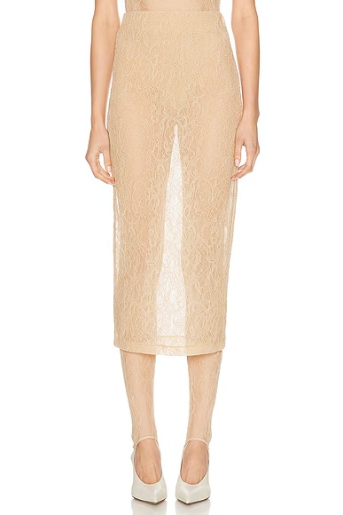 Lace Tube Skirt Khaki