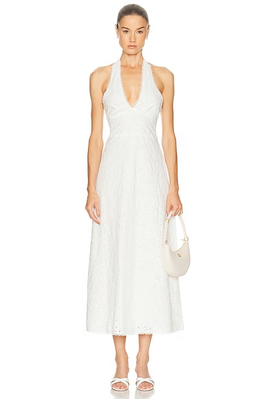 Salma Halter Dress Vintage White