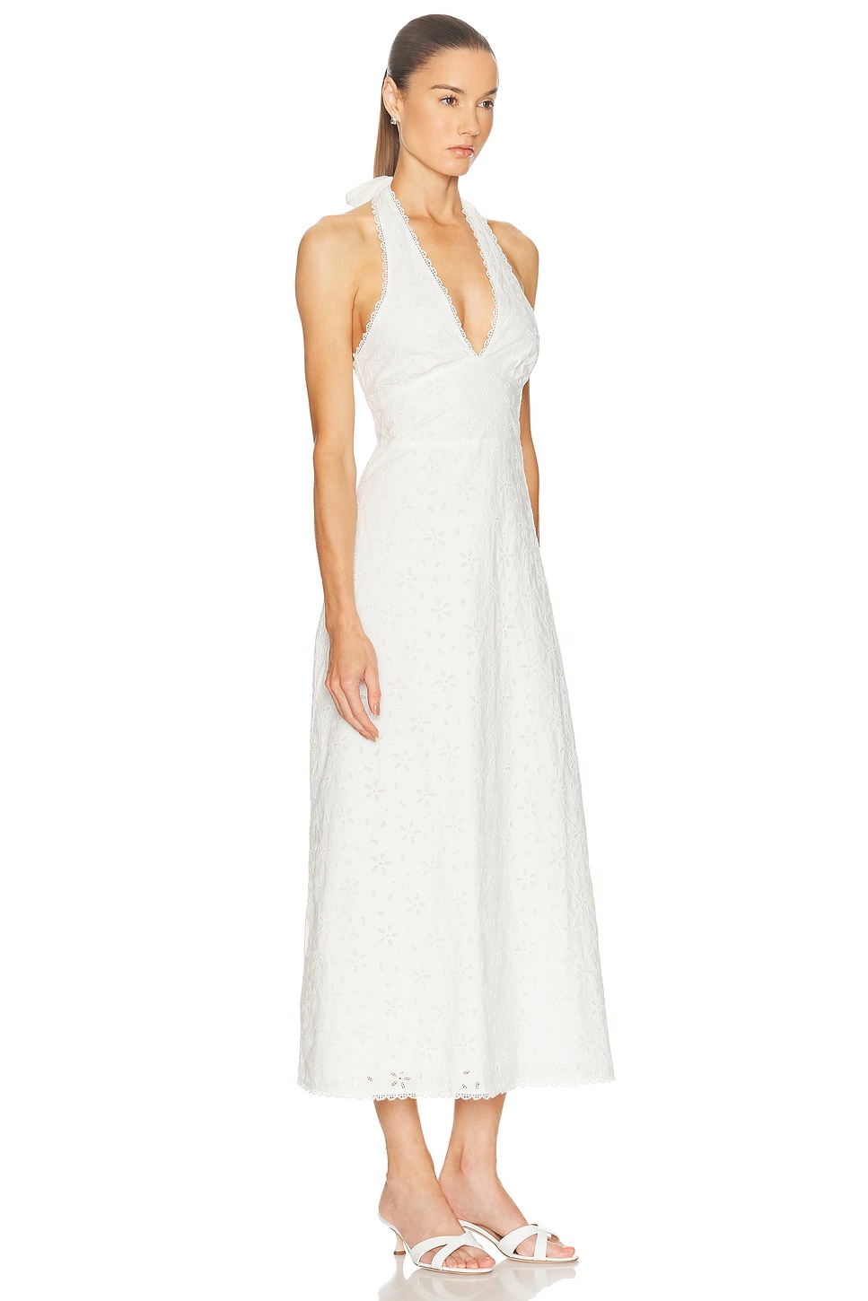 Salma Halter Dress Vintage White