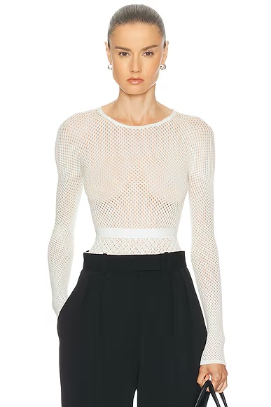 X Rosie Huntington-Whiteley Web Bodysuit Ivory