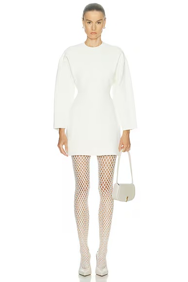 X Rosie Huntington-Whiteley Power Knit Mini Dress Ivory