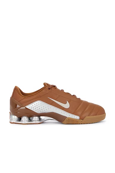 T90 Shox Magia Sneaker Pecan, Metallic Silver, Rustic, & Gum Medium Brown