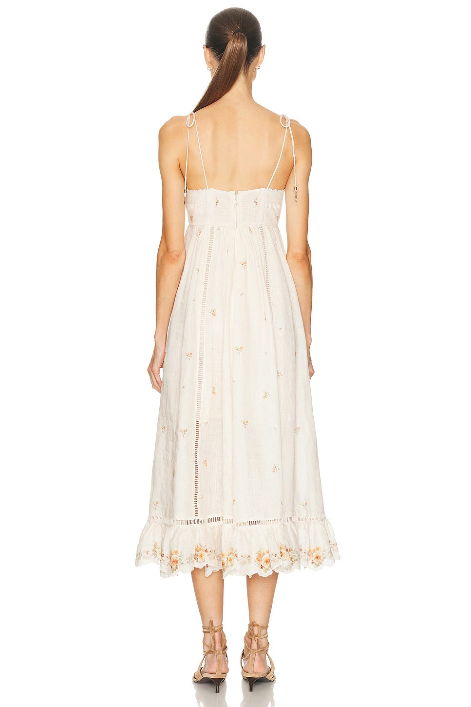 Patience Cami Midi Dress Cream & Yellow Rose