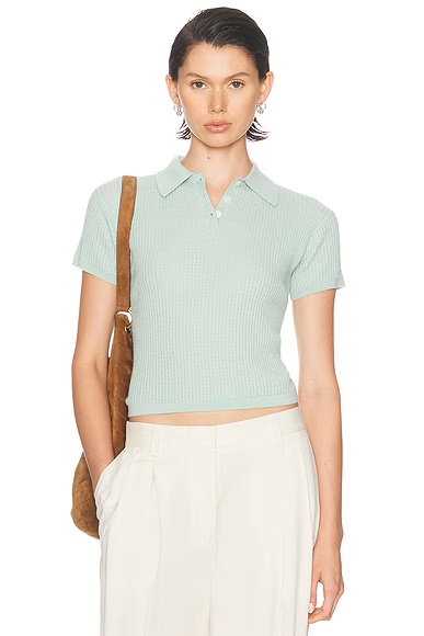 Shrunken Polo Top Seaglass