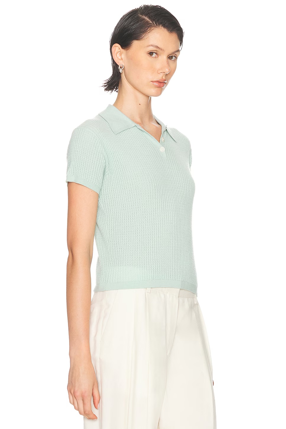 Shrunken Polo Top Seaglass