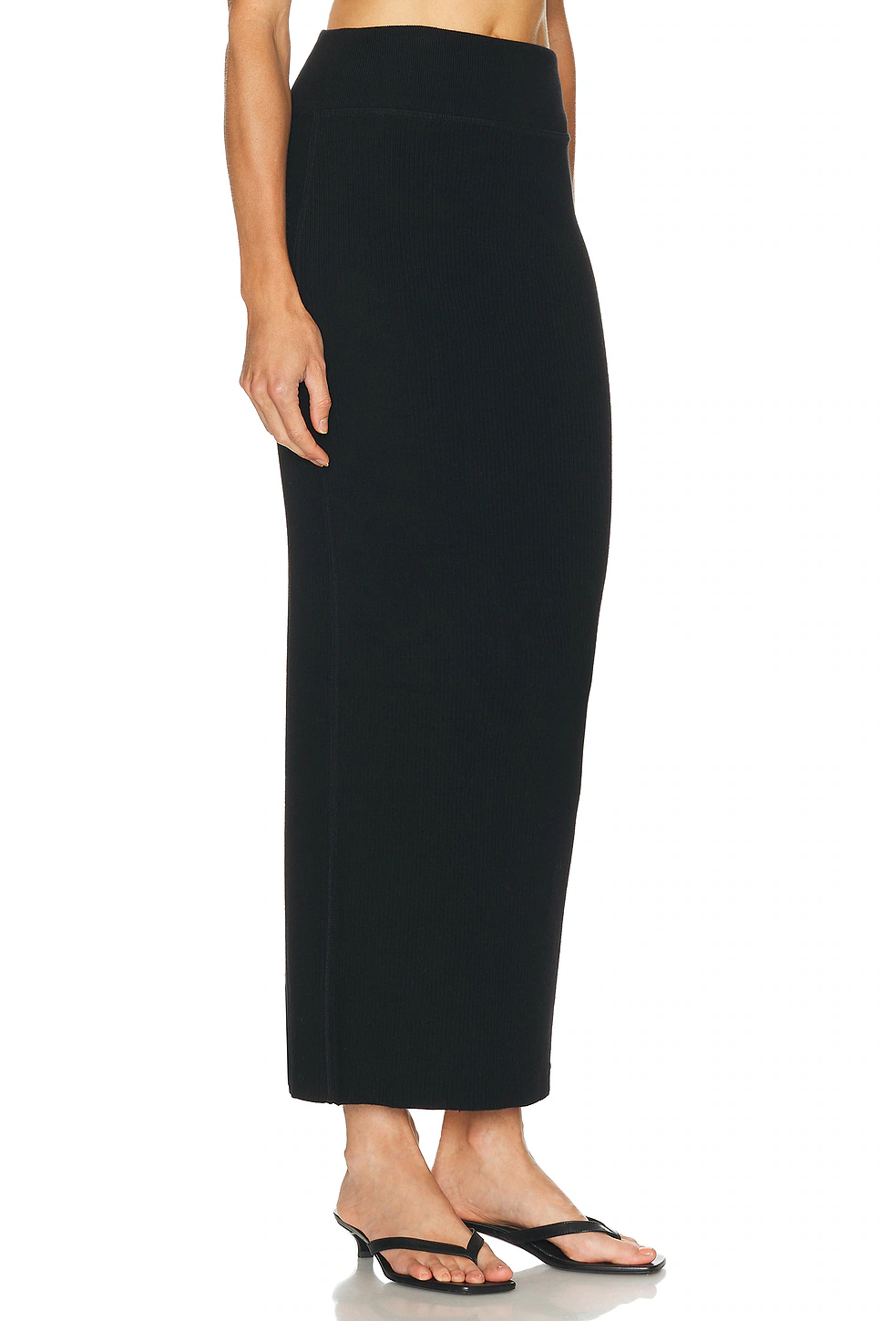 Knit Column Skirt Black