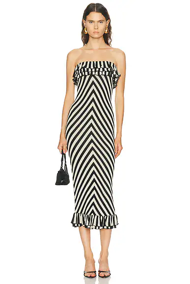 Miles Strapless Dress Cream & Black