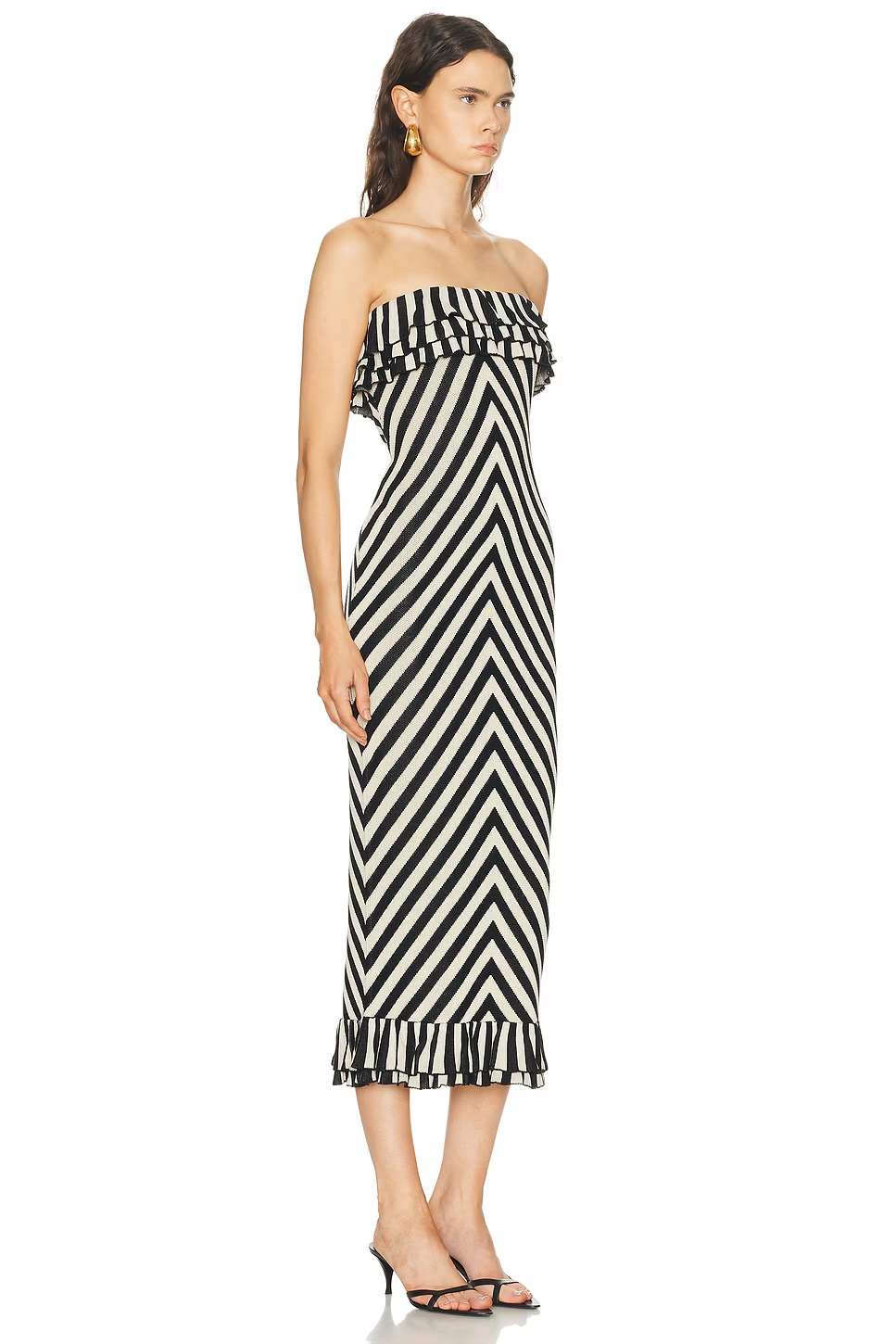 Miles Strapless Dress Cream & Black