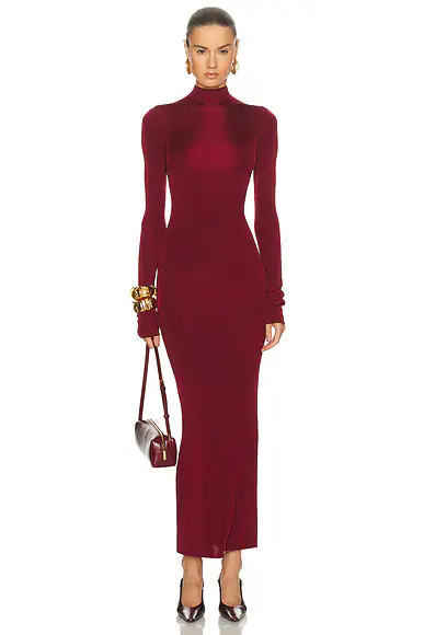 Syndi Maxi Knit Dress Burgundy