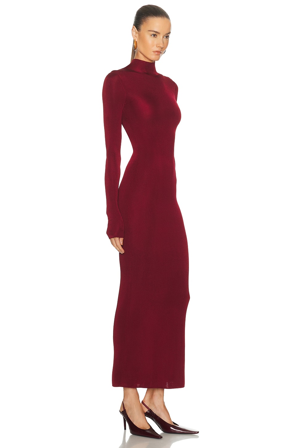 Syndi Maxi Knit Dress Burgundy