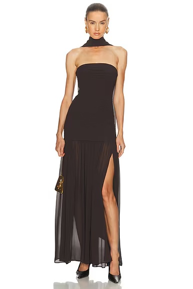 by Marianna Tia Gown Dark Brown