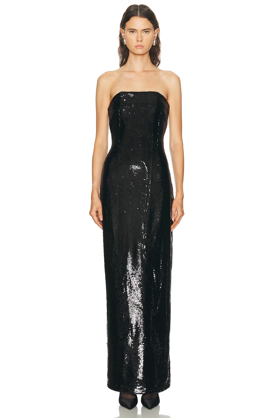 by Marianna Veleda Sequin Gown Black
