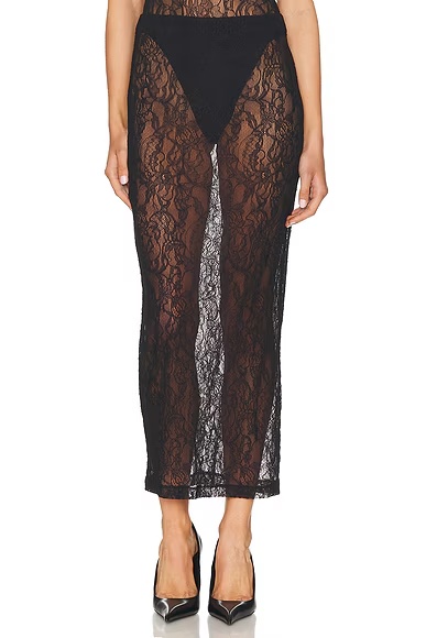 Lace Tube Skirt Black