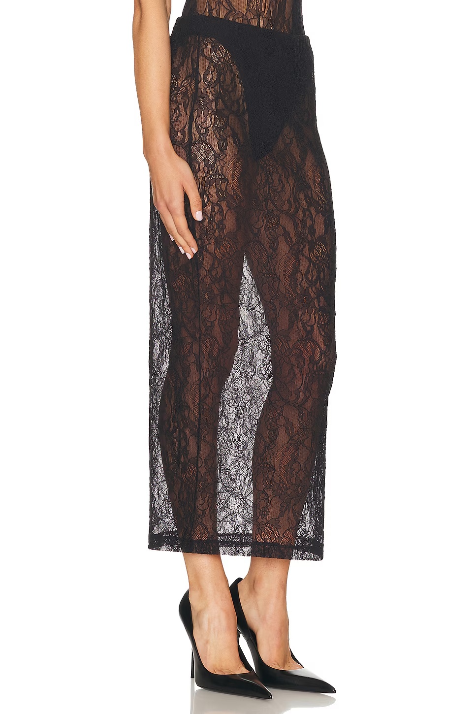 Lace Tube Skirt Black